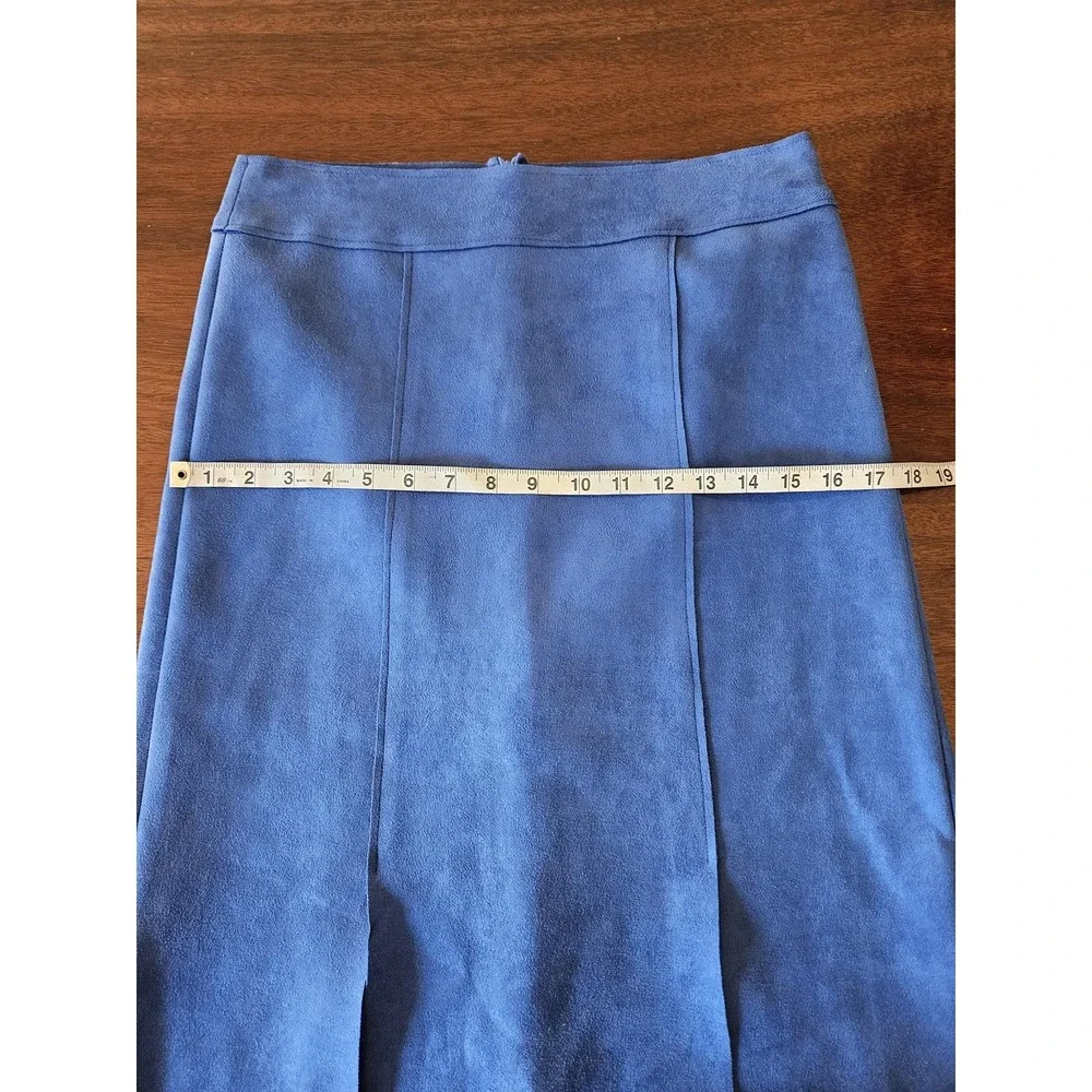 Mignon Doo‎ Skirt NWT Womens Small Faux Suede Lined Career Midi Split Front